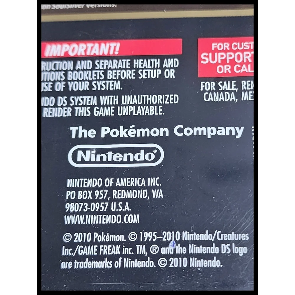 Nintendo DS Pokemon Heartgold Replacement Video Game Case Manual Only NO GAME - Picture 4 of 5